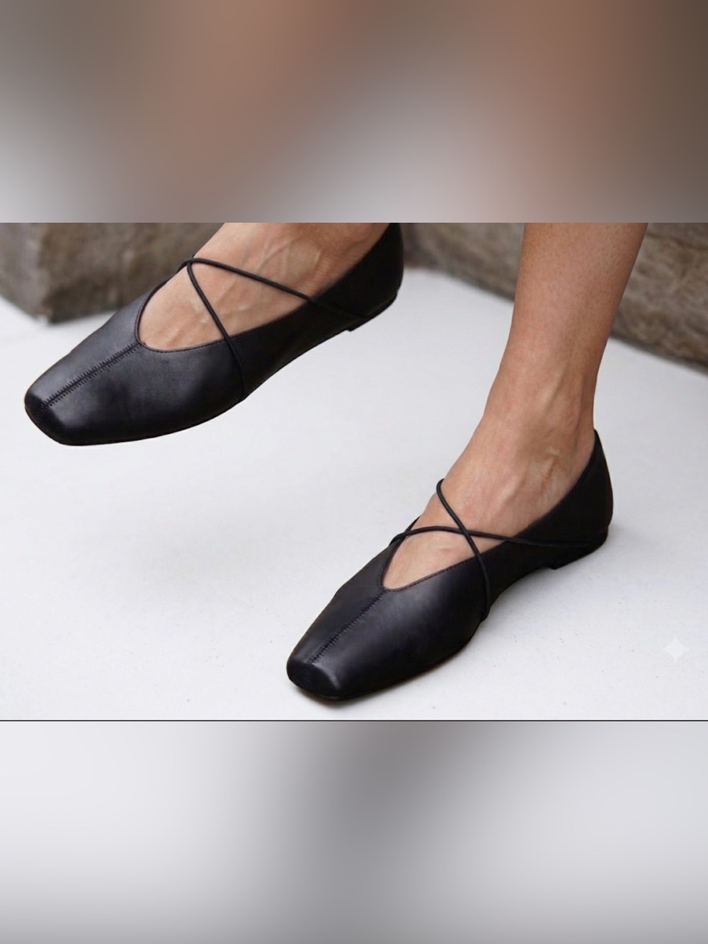 M. Gemi Italian Black  Leather Women’s Square-Toe Slip-On Flats Shoes Size 40.5